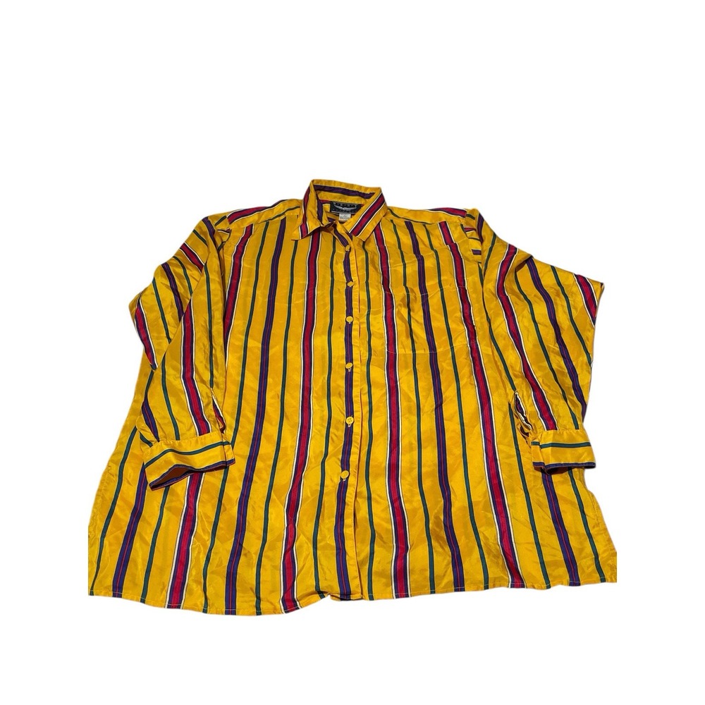 Best American Clothing Co Womens Silk Shirt Size Large Lightweight Vivid‎ Colors - Picture 3 of 7